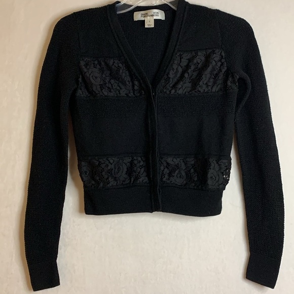 Diane Von Furstenberg Sweaters - Diane Von Furstenberg Lace Cardigan Sweater Size Small